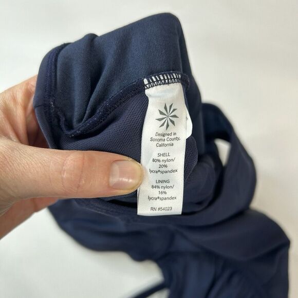 Athleta One Piece Swimsuit Womens 38 B/C Underwire Navy Blue Swimwear Modest - Picture 4 of 6